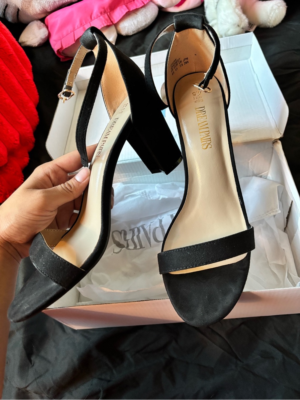 Dream Pairs Black Ankle Strap Block Heels